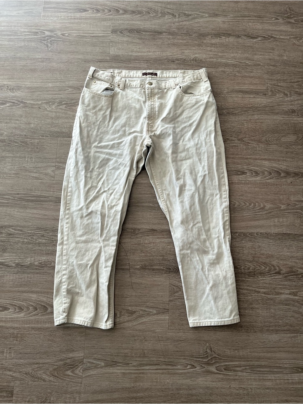 John Henry Straight Leg Khaki Jeans Mens 40x30 Beige 100% Cotton Classic Fit